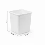 Primer plano de la textura y borde reforzado del cesto de residuos Nuva.