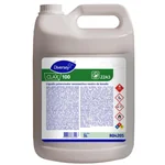 Bidón de 5 litros de Clax 100, potenciador de tensioactivos para lavandería industrial de Diversey.
