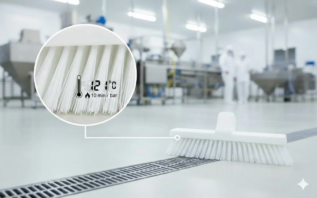 Italimpia Cepillo de Piso Frigorifico Fibra Larga PBT Blanco 40881 (5)