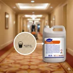 Lupa mostrando la acción de la espuma del Taski TR 103 sobre las dilucion.