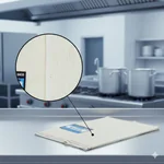 Detalle del tejido clásico reforzado del trapo de piso Banderita Blanco, resistente a productos químicos.