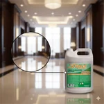 Limpiador neutro Diversey Stride. Fórmula de baja espuma que no requiere enjuague. Ideal para pisos con brillo propio o ceras en hoteles y gastronomía.