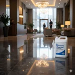 Piso de piedra natural con brillo tipo espejo gracias a Plaza Plus.