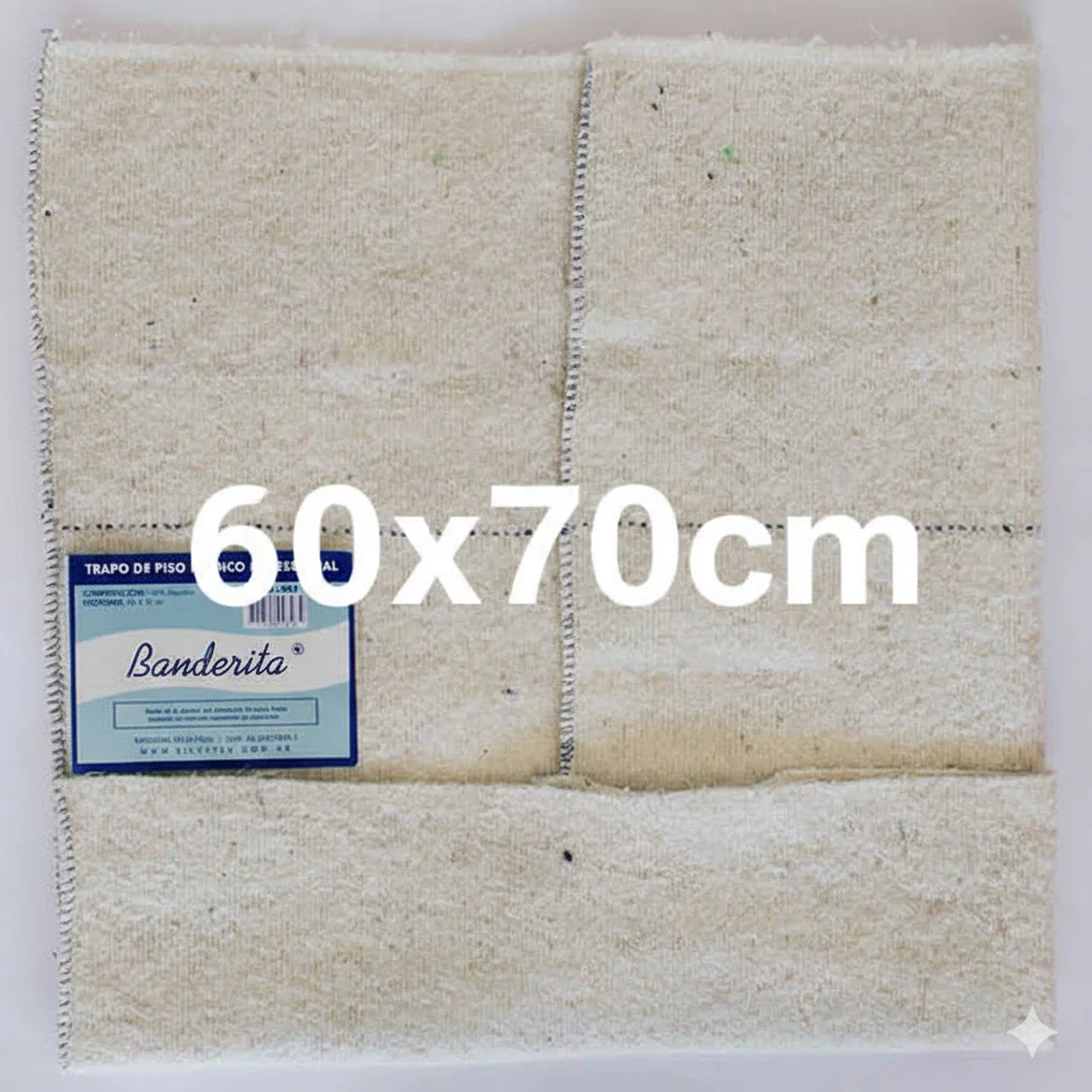 Banderita Trapo de Piso Blanco Profesional 60cmx70cm 307 (60)