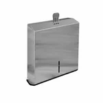 Dispenser de toallas intercaladas con acabado esmerilado DA, diseño elegante para baños institucionales.