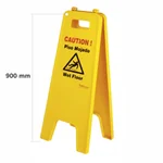 Señal de advertencia "Piso Mojado" Italimpia de 87cm, alta visibilidad, color amarillo seguridad.