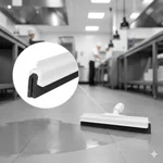 Zoom a la doble goma negra del secador Italimpia Moss resaltando el arrastre total de líquidos.