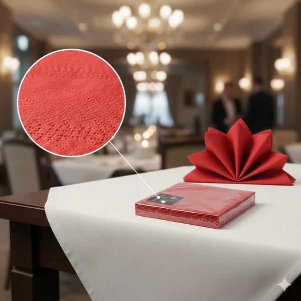 Bouquet Servilleta 25un Doble Pliegue 33cmx33cm Roja (48)