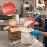 Detalle del material de polipropileno de alta densidad de la pala Italimpia, apto para alimentos.