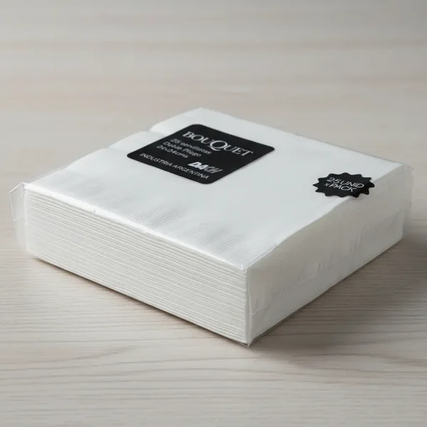 Bouquet Servilleta 25un Doble Pliegue 33cmx33cm Blanca (48)