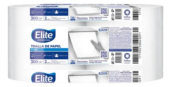 ElitePro Toalla 300mt 2un SH Plus Blanca 6309 (1)