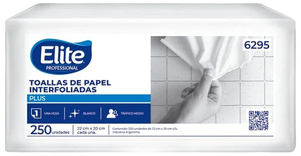 ElitePro Toalla Intercalada 2500un 4P SH Plus Blanca 18x24 cm 10 paquetes de 250un 6283 (1)