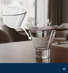 Detalle del borde y espesor de la copa Atenas, ideal para uso intensivo en gastronomía.