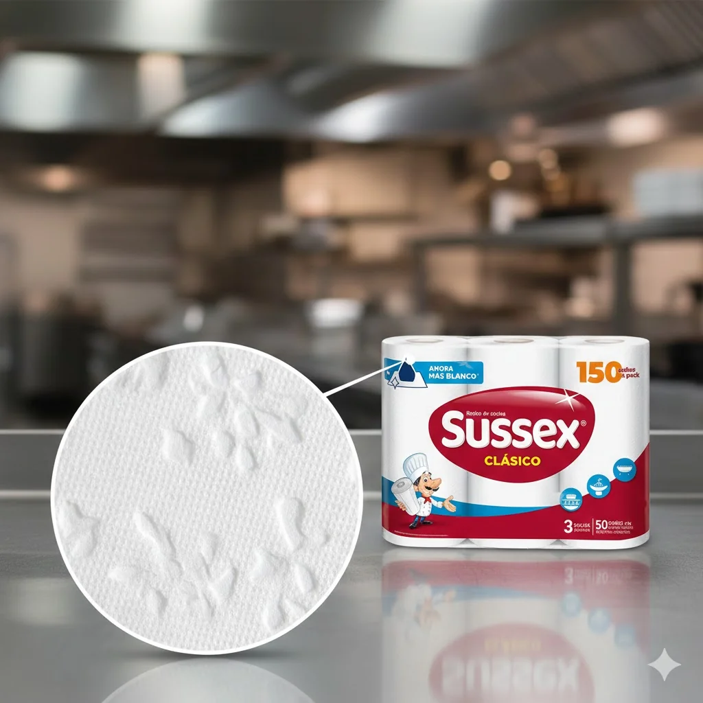 Sussex Rollo Cocina 3un 50 Paños Clasico Mas Blanco (10)