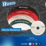 Disco abrasivo Royco de 20 pulgadas color rojo para limpieza y lustrado de pisos.