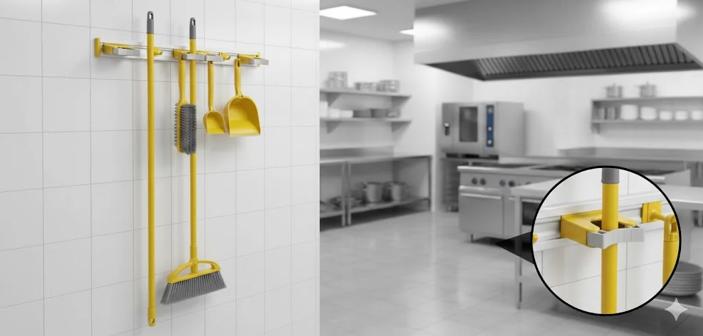 _Italimpia Organizador de Pared De Aluminio para Cepillos 50cm Amarillo (10)