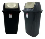 Cesto de residuos Siena 9 litros línea Ecoblack con tapa basculante.